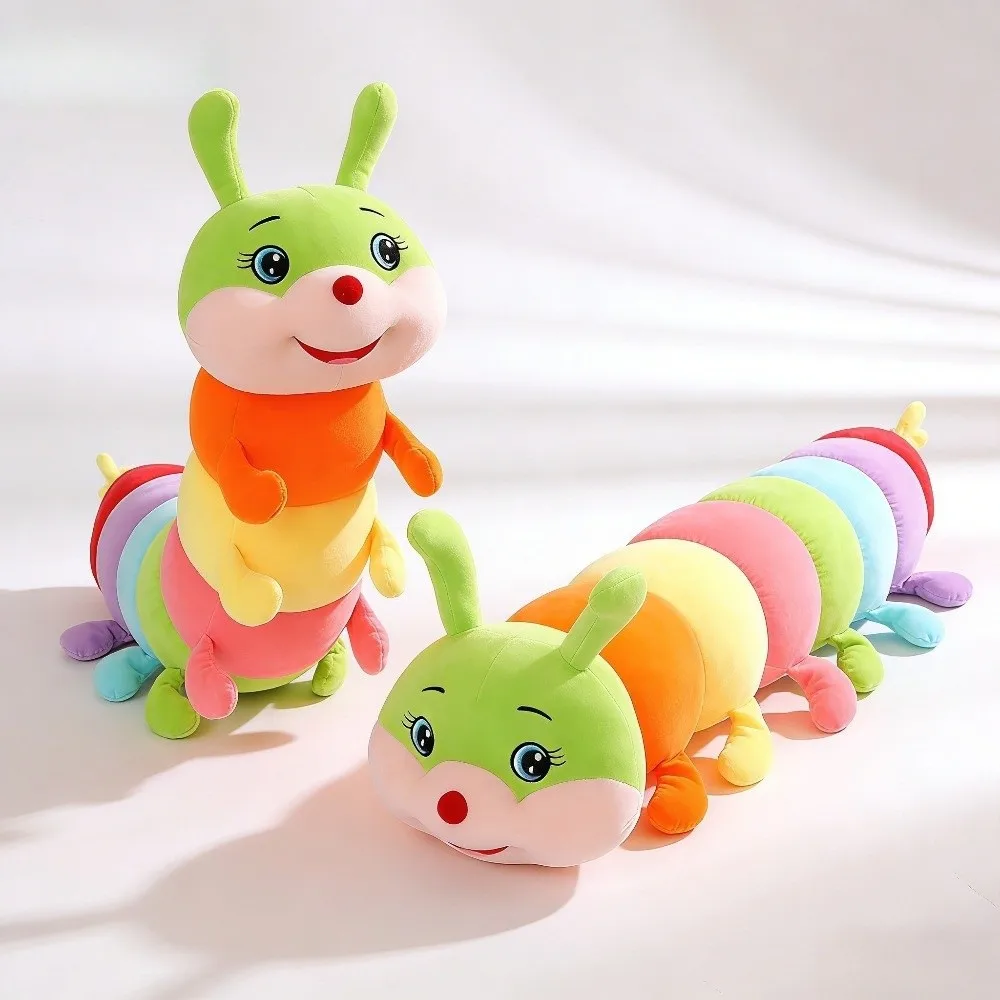 Colorful Accompany Caterpillar Soft 60cm Cartoon Pillow Insect Sofa Decor