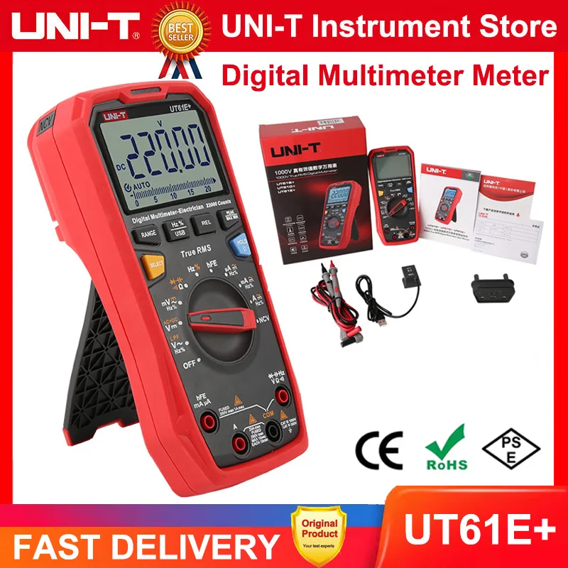 Multimètre UNI-T UT61B+/D+/E – Gamme Auto, Affichage Numérique