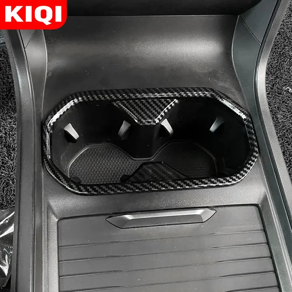 KIQI Accessories For MG4 EV 2022 2023 2024 Front Water Cup Holder Sticker Cover Decoration Carbon Fiber Trim Car Styling