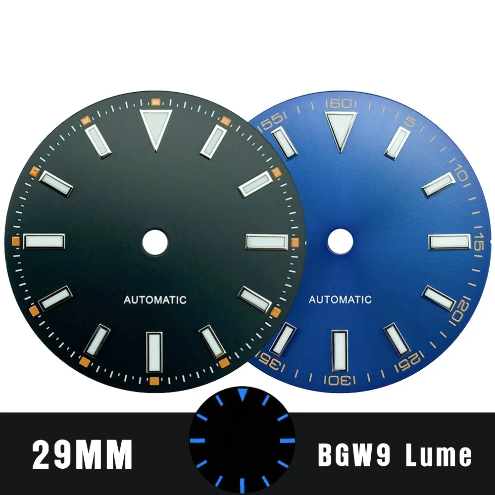 

29 mm Blue Luminous Sterile Dial Milgauss Sun Brushed Ultra Blue Luminous Watch Tool for DG2813 ETA2824 Miyota8215 Movement