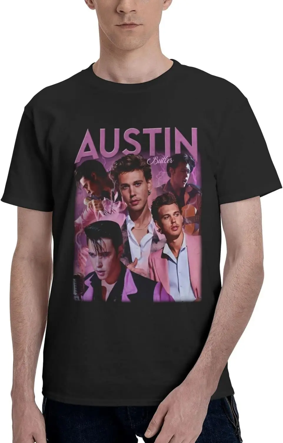 Austin Butler T Shirt Men's Summer Round Neckline Tee Casual Short Sleeve Shirts