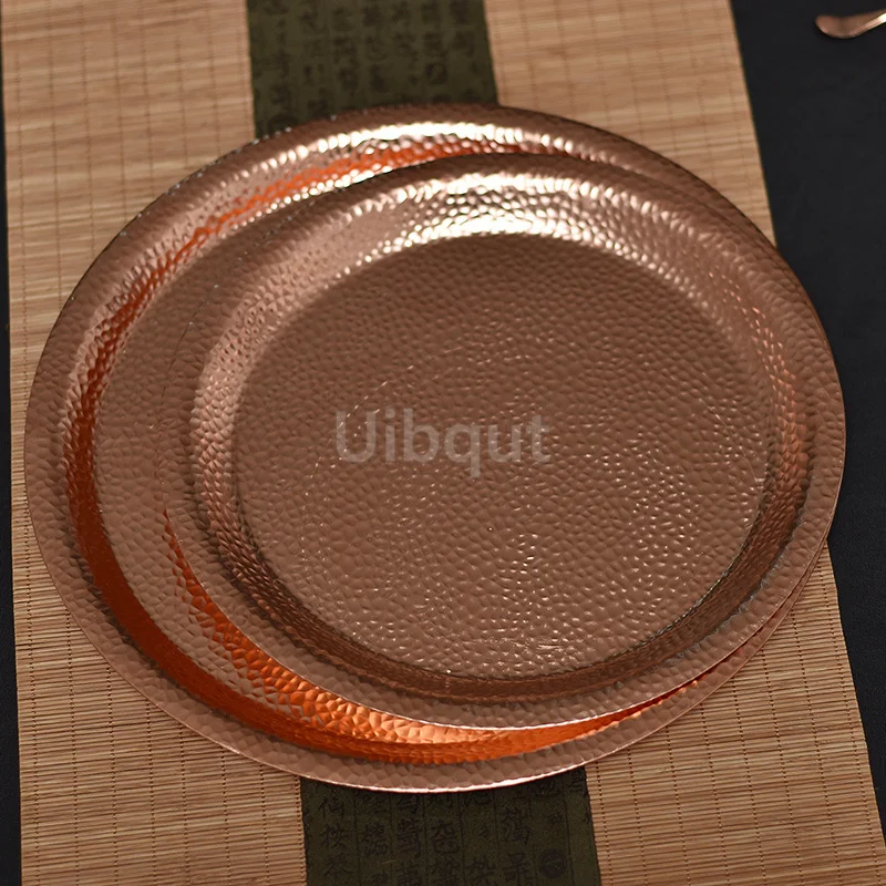 Hammered Copper Golden Decorative Tray 2