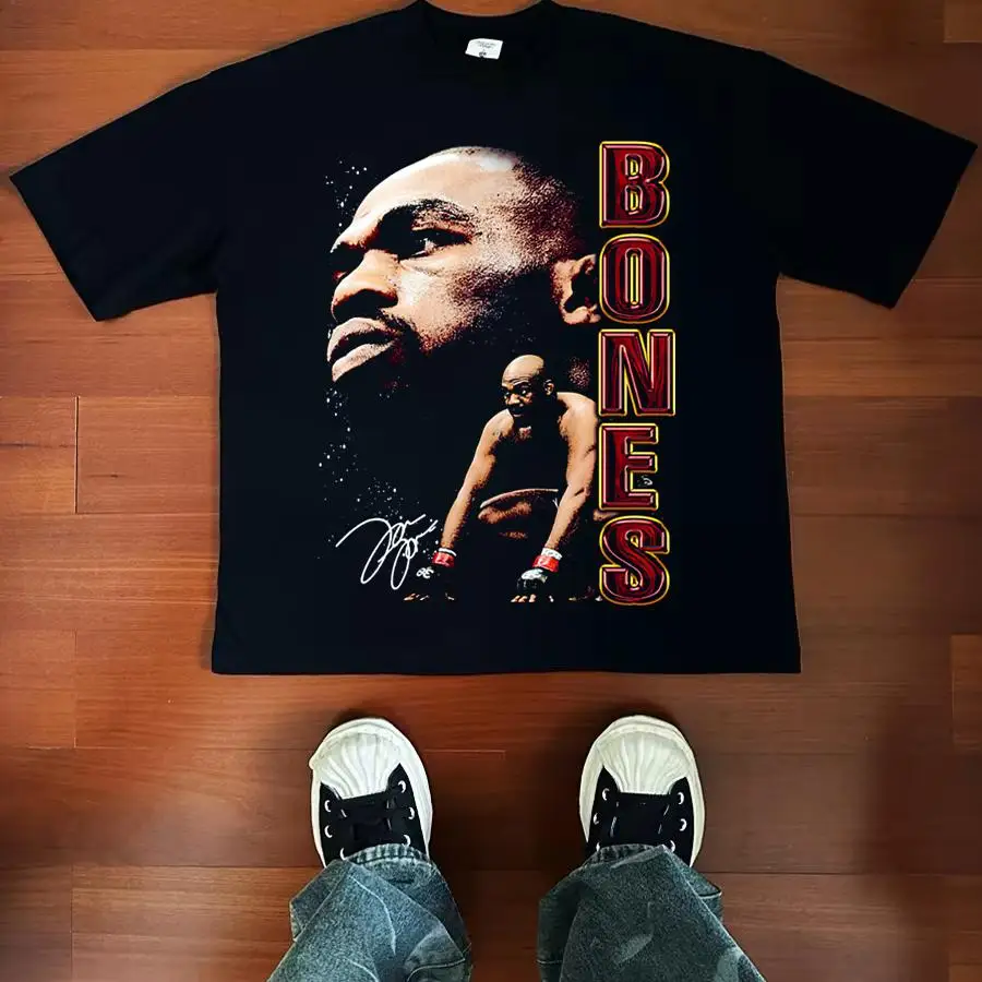

Bone Jones UFC Fighting Boxing American Retro Street Тяжелый хлопок Национальный тренд Футболка с длинным коротким рукавом Высокое качество Роскошь