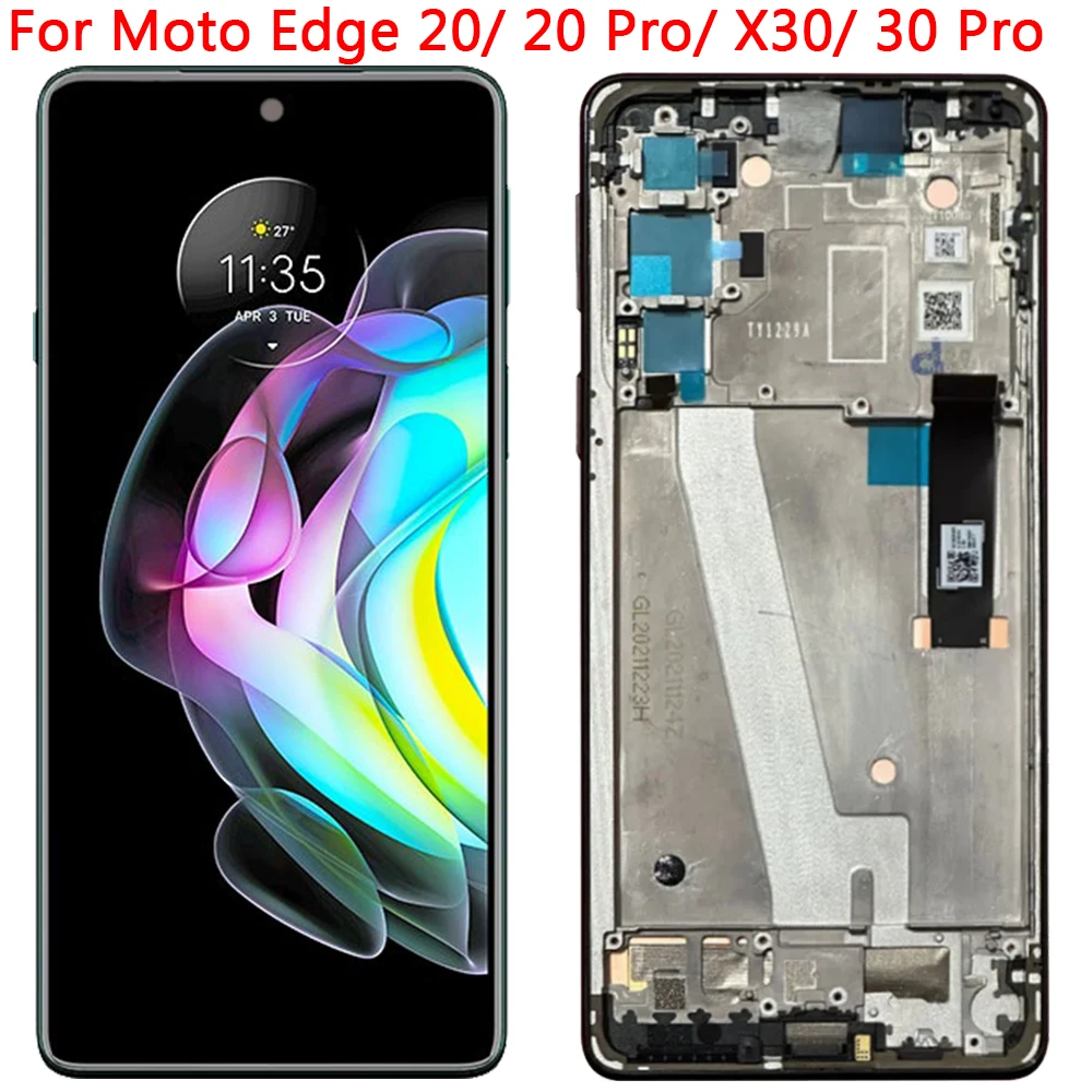 For Motorola Moto Edge 20 30 Pro LCD Display OLED Touch Screen With Frame 6.7\