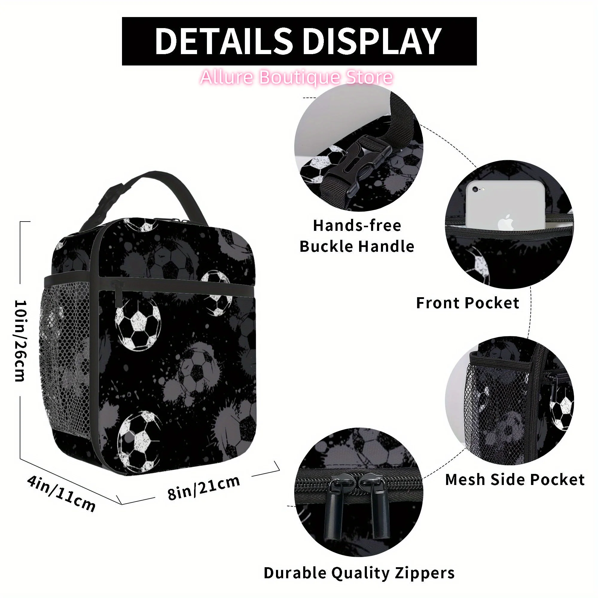 1pc Thermal Insulated Bag with Soccer-Themed Thermal Insulation - Non-Food Contact Thermals Cup Holder, Thermals Leakproof Bag