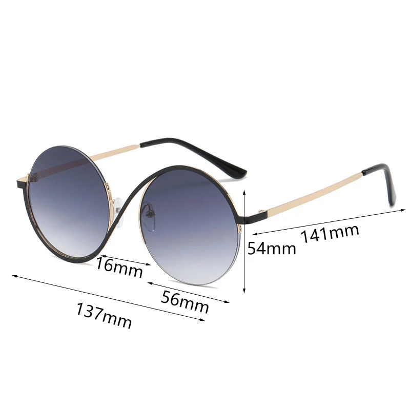 1 قطعة S نظارات دائرية غير منتظمة للرجال والنساء فيلم شريرة Elphaba معالج تأثيري الكبار موضة التدرج النظارات الشمسية