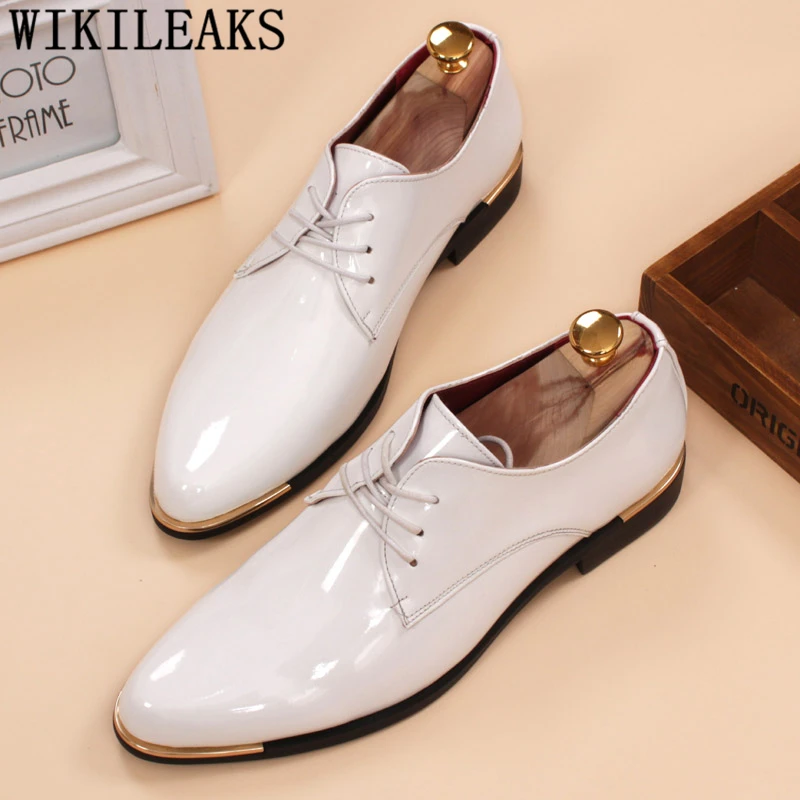 Elegant Shoes For Men Coiffeur Patent Leather Brand Formal Shoes Men Classic Italian Brand Wedding Shoes Men Oxford Erkek Ayakka