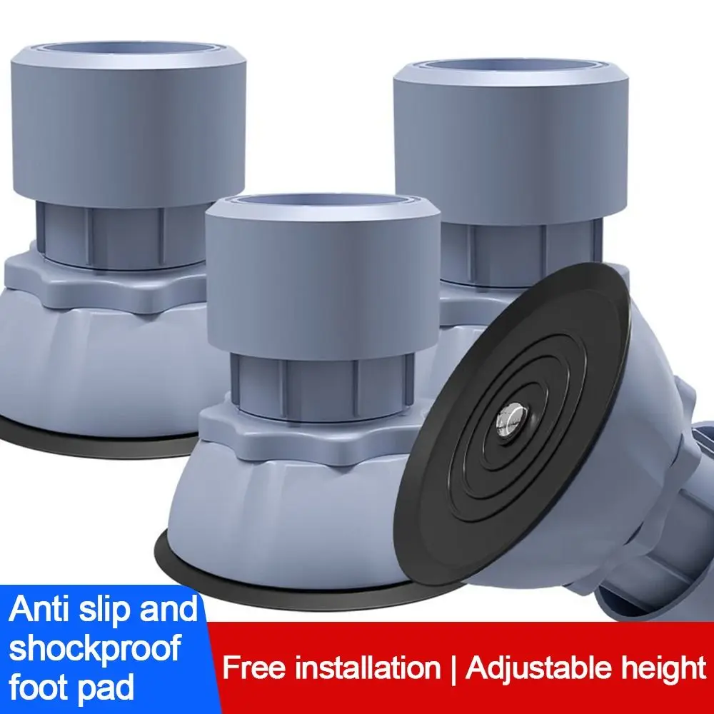 4pcs/set Raise Height Washing Machine Shockproof Pad Non-slip Reduce Noises Anti Vibration Mat Adjustable Height Shock Mute Pads