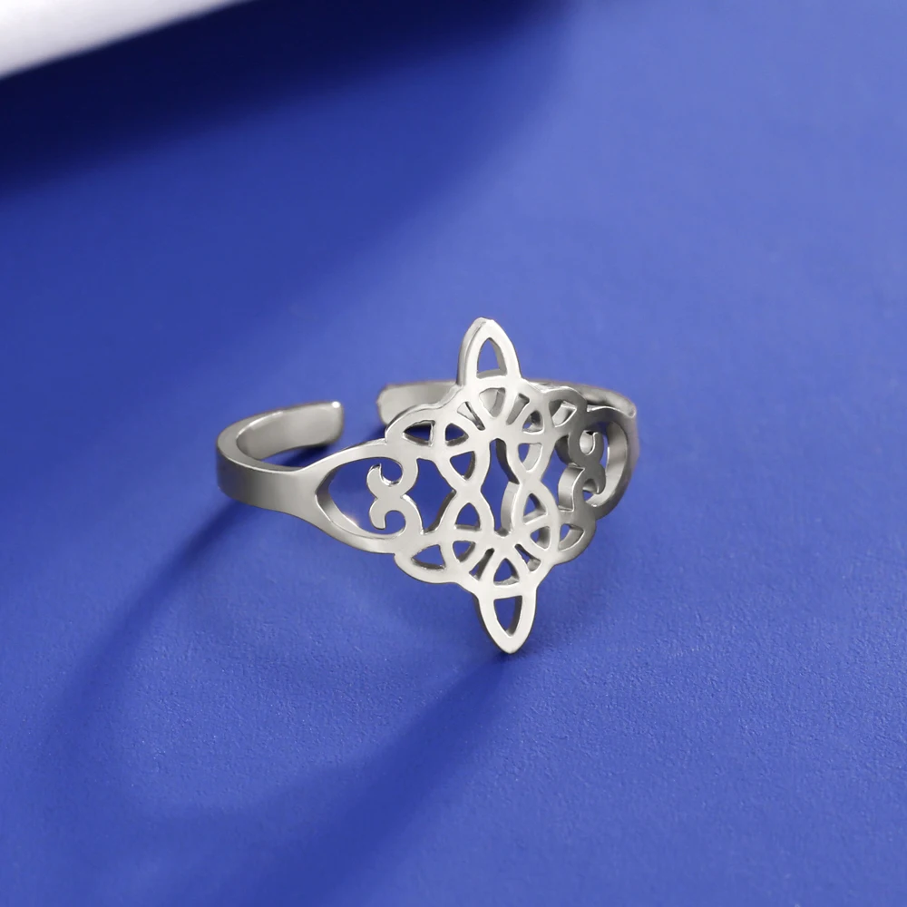 zeit Hexenknoten Verstellbare Ringe Männer Frauen Edelstahl Hexerei Wicca Fingerringe Amulett Schmuck Geschenk ﻿ – Detail 11