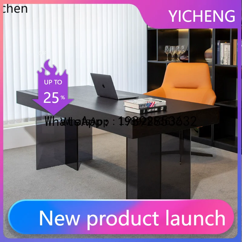 

X2 solid wood desk light luxury modern study minimalist computer desk simple boss office desk and chair living room decoration