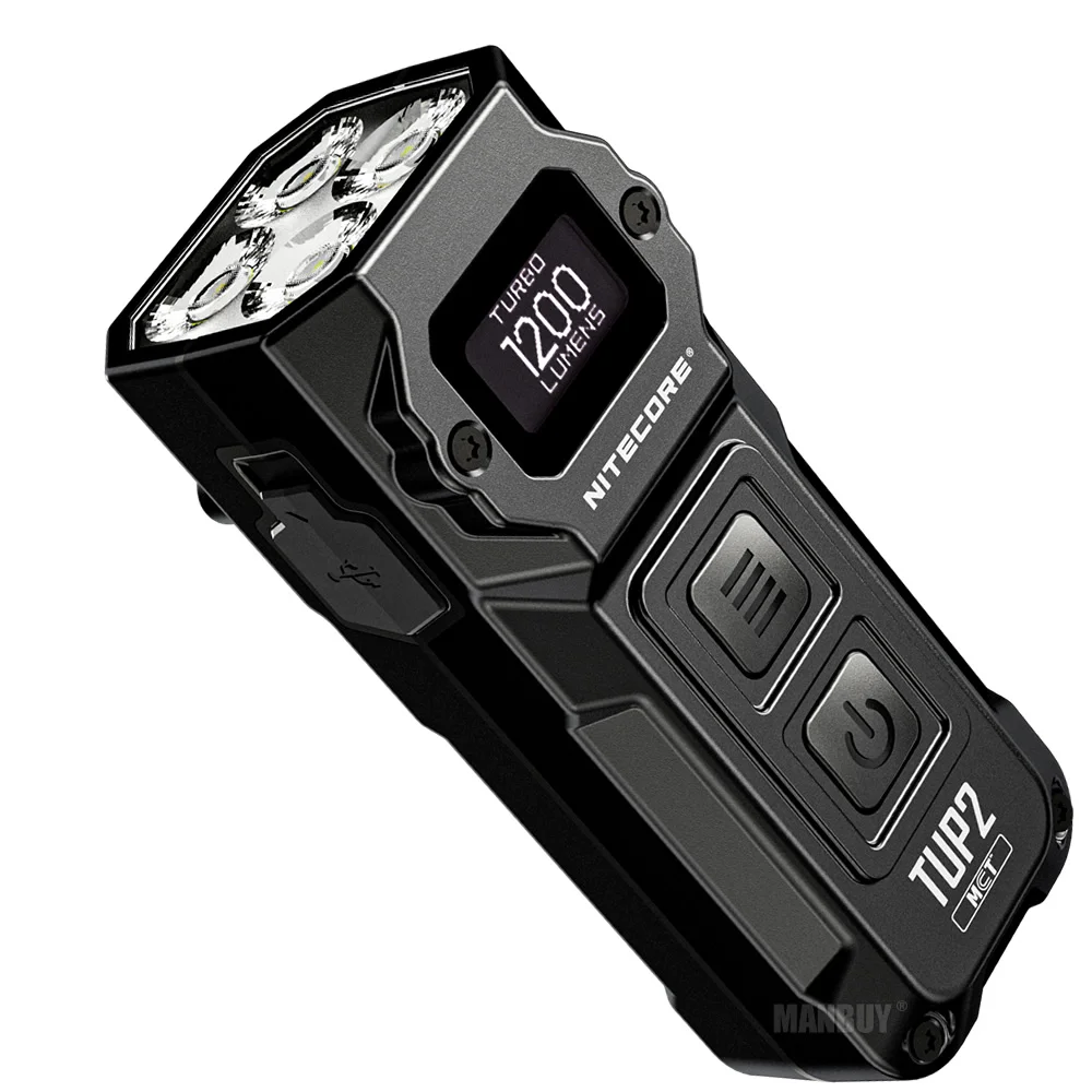 NITECORE TUP2 1200 Lumens LED Intelligent 3 Colors Temperatures Keychain Rechargeable Flashlight Built-in 1300mAh Li-ion Battery