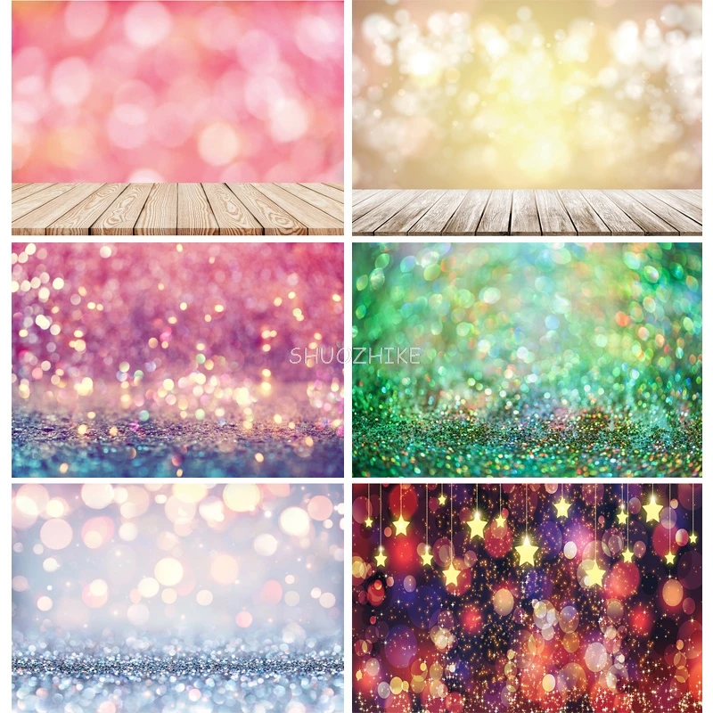 Glitter Gold Bokeh Blurred Abstract Theme Photography Backdrops Props Shining Dazzling Dream Vague Photo Studio Background BG-01