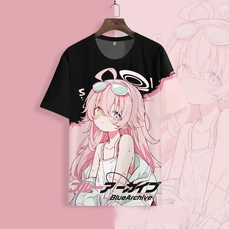 Blue Archive 3D Takanashi Hoshino Men's T-Shirt Fashion Cool Daily Kid Anime T shirt Summer Unisex Personality Short Sleeve Tops