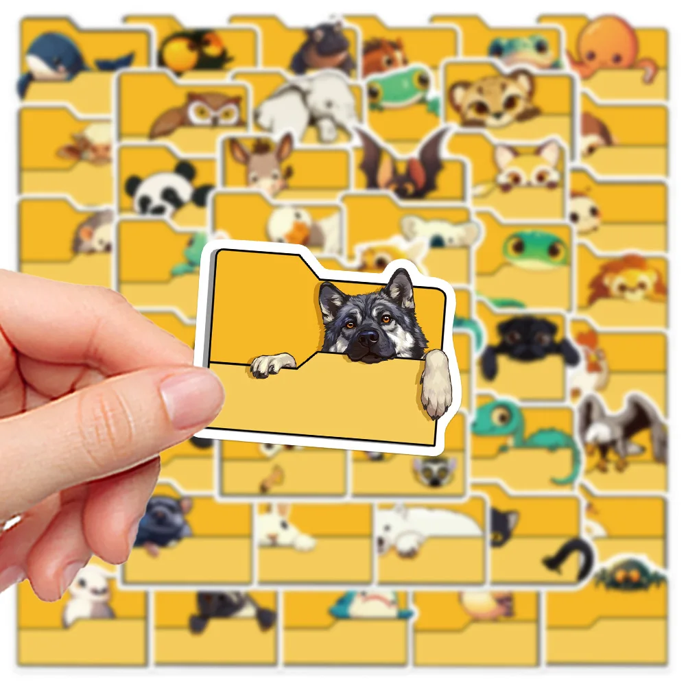 50PCS Cartoon Folder Animal Graffiti Stickers, Decor Luggage, Guitar, Water Bottles, Skateboard Stickers