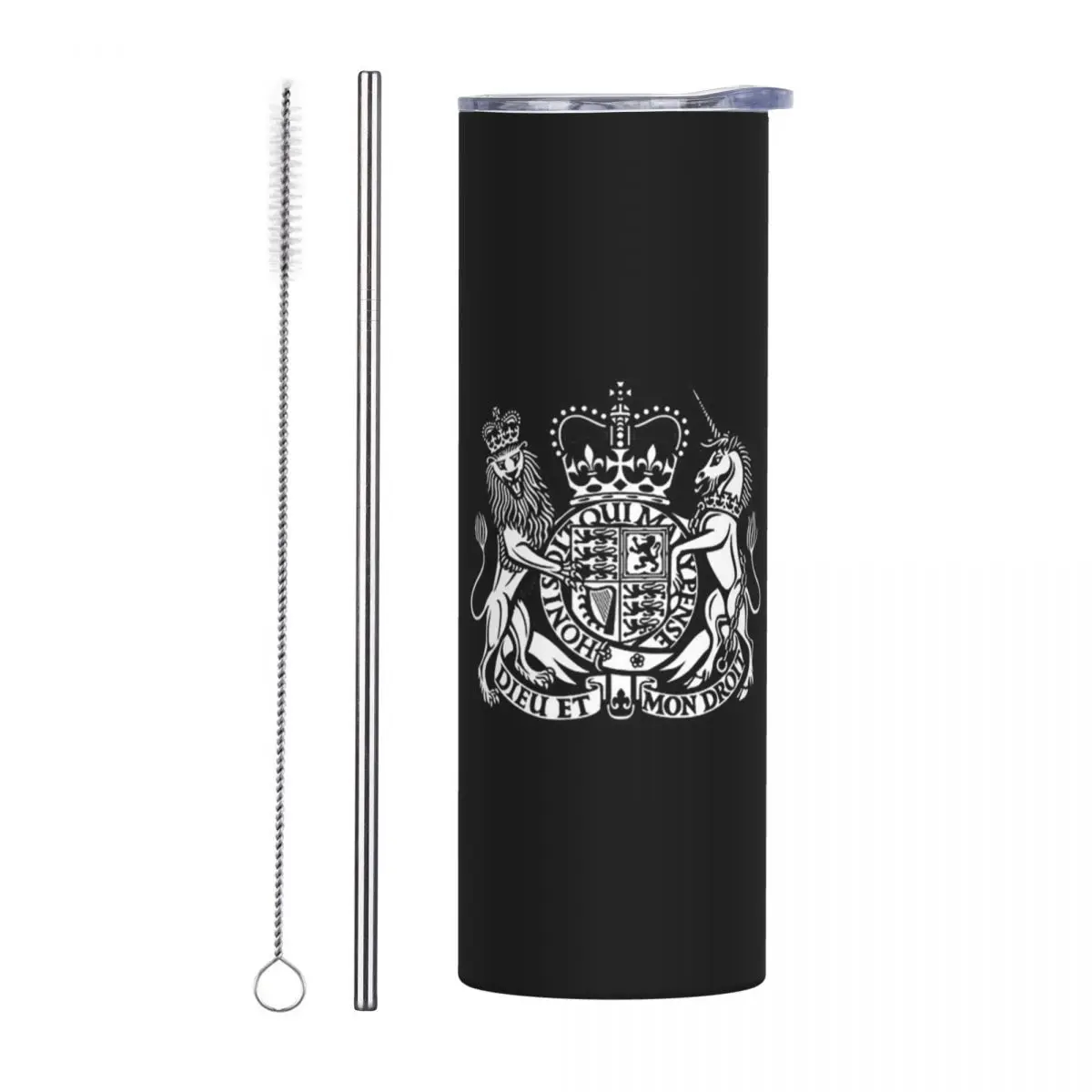 United Kingdom Coat Of Arms Stainless Steel Tumbler Vacuum Insulated Mug Thermal Cold Bottle Straw With Lid 20oz