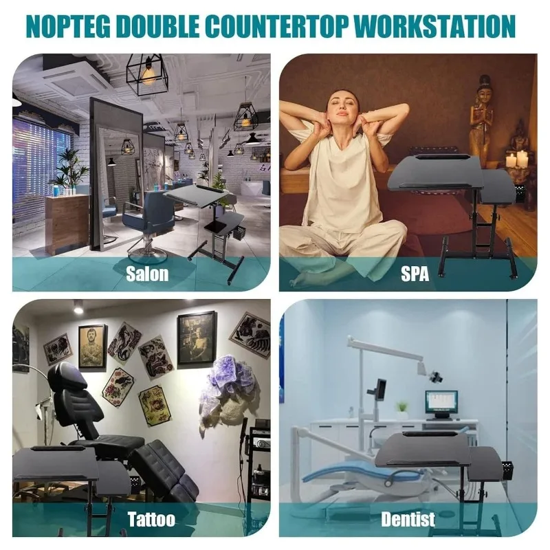 ถาดสักบนล้อ,แบบพกพา Mobile Tattoo Workstation,65-97 ซม.ปรับความสูง,Salon Cart Hairstylist ขาตั้งจอแสดงผล