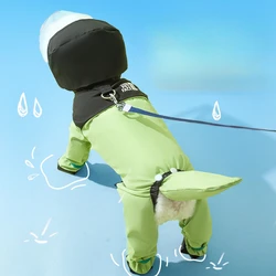 No blind spots, dog raincoat, four legged waterproof, small dog, dirt proof raincoat
