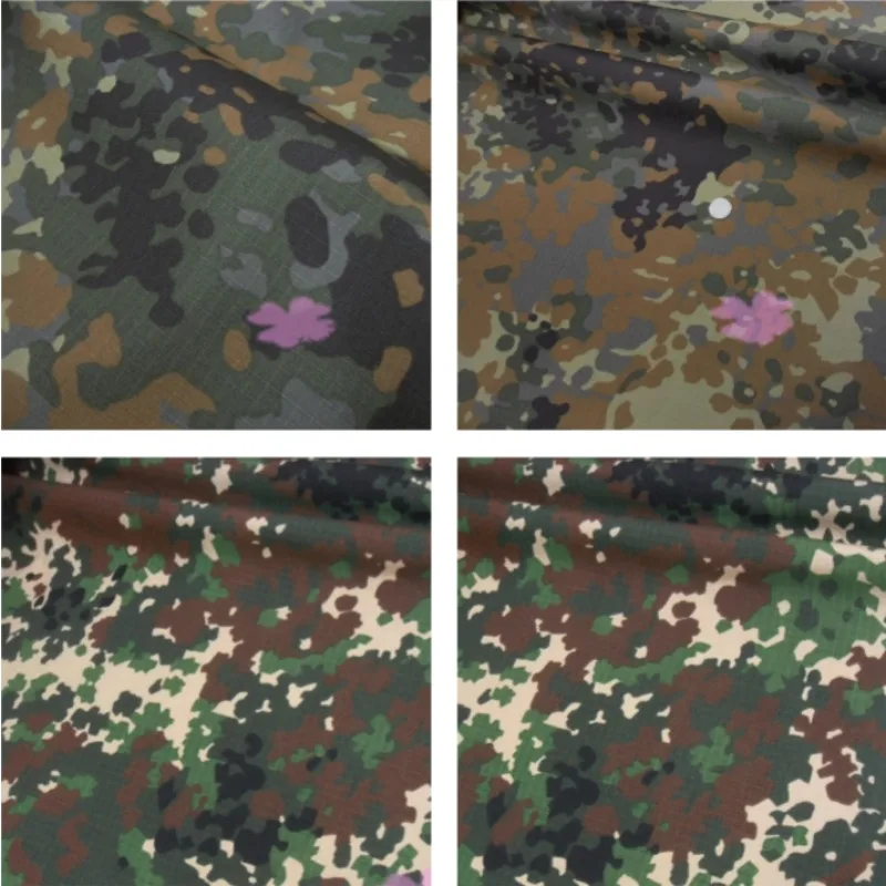 

German-style Camo Fabric Garments Large-Pattern Desert Pea Camouflage Fabrics Polyester-Cotton Blend Hunting Tactical Sewing DIY