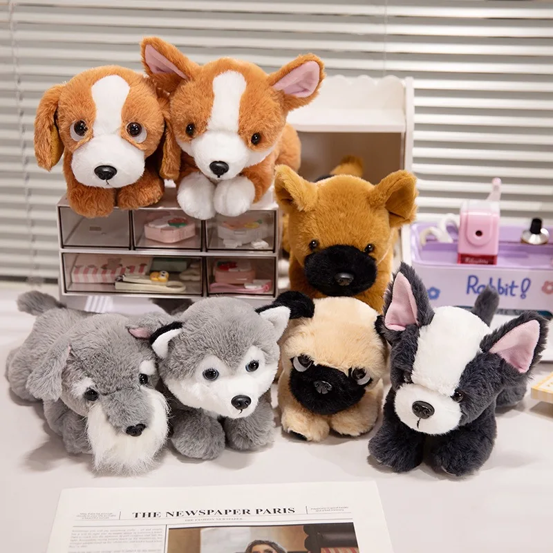 

Cartoon Simulation Corgi Husky Plush Toy Puppy Bulldog Doll Lifelike Animals Simulation Stuffed Doll Kawaii Toy Gifts