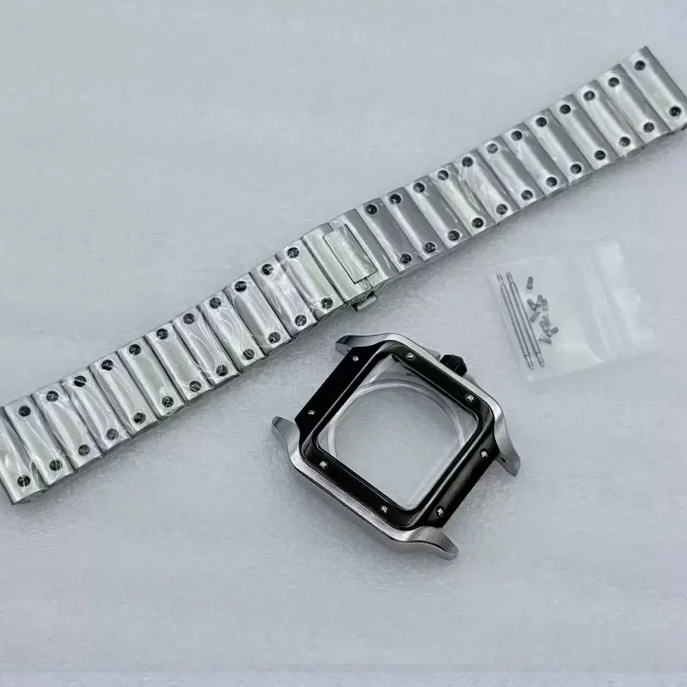 Mod Santo Watch Case and Bracelet Kit nh35 Watch Case Fit For 7S26 NH35 NH36 Movement Transparent Back Cover Case and Strap Set
