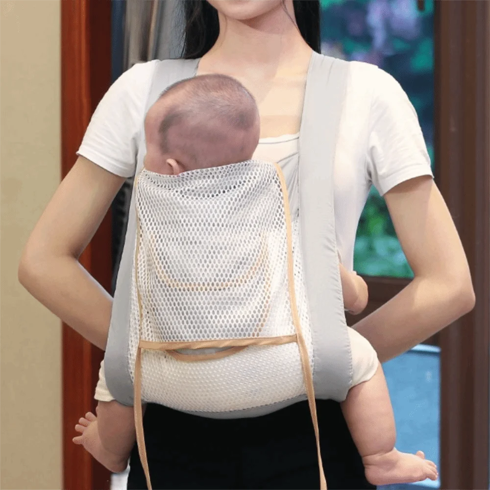 

Ergonomic Baby Carrier Breathable Cross Straps Infant Backpacks Holder Double-sided Head Support Net Newborn Sling Wrap Outdoor