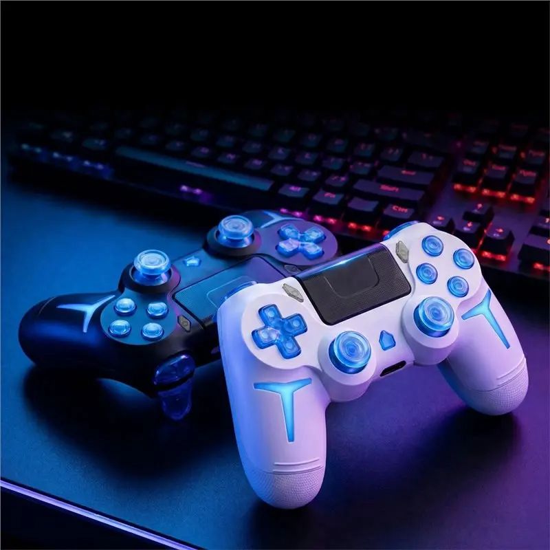 2026 New For PS4 PS3 RGB Wireless Gamepads LED Light Bluetooth Game Controller Console PC 6Axis Gyroscope Dual Vibrations A