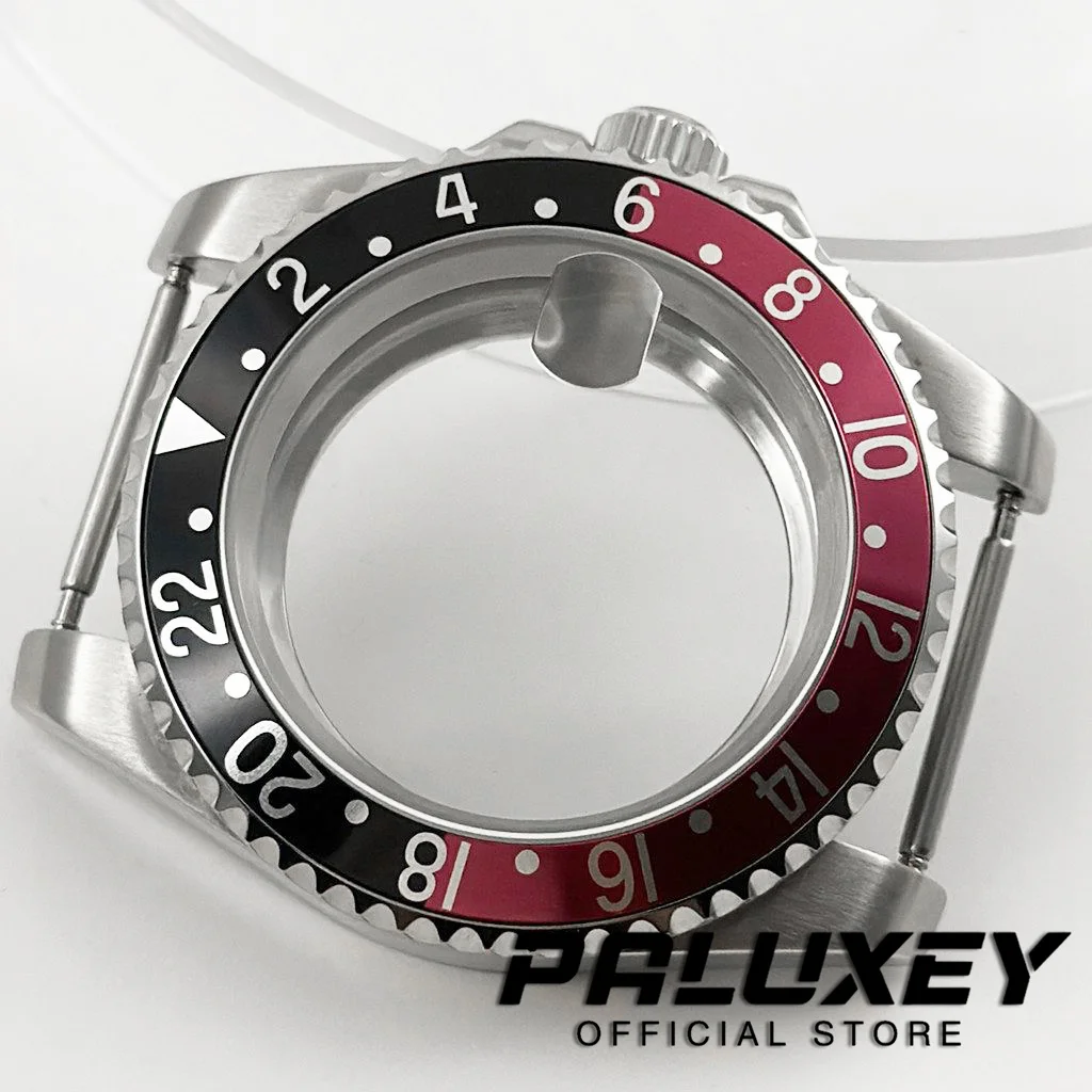 NH35 40 مللي متر إطار ريترو إدراج SUB GMT الحافة الياقوت كريستال ساعة القضية ل ​ NH34 NH35 NH36 NH38 ETA2824 حركة 28.5 ملم قرص