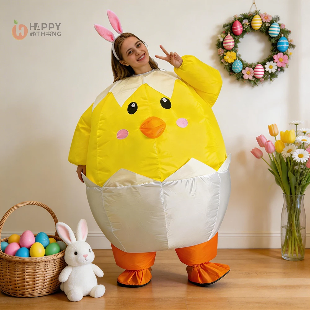 

Надувной костюм цыпленка для взрослых, забавный костюм курицы для Пасхи, Хэллоуина, карнавала, косплея