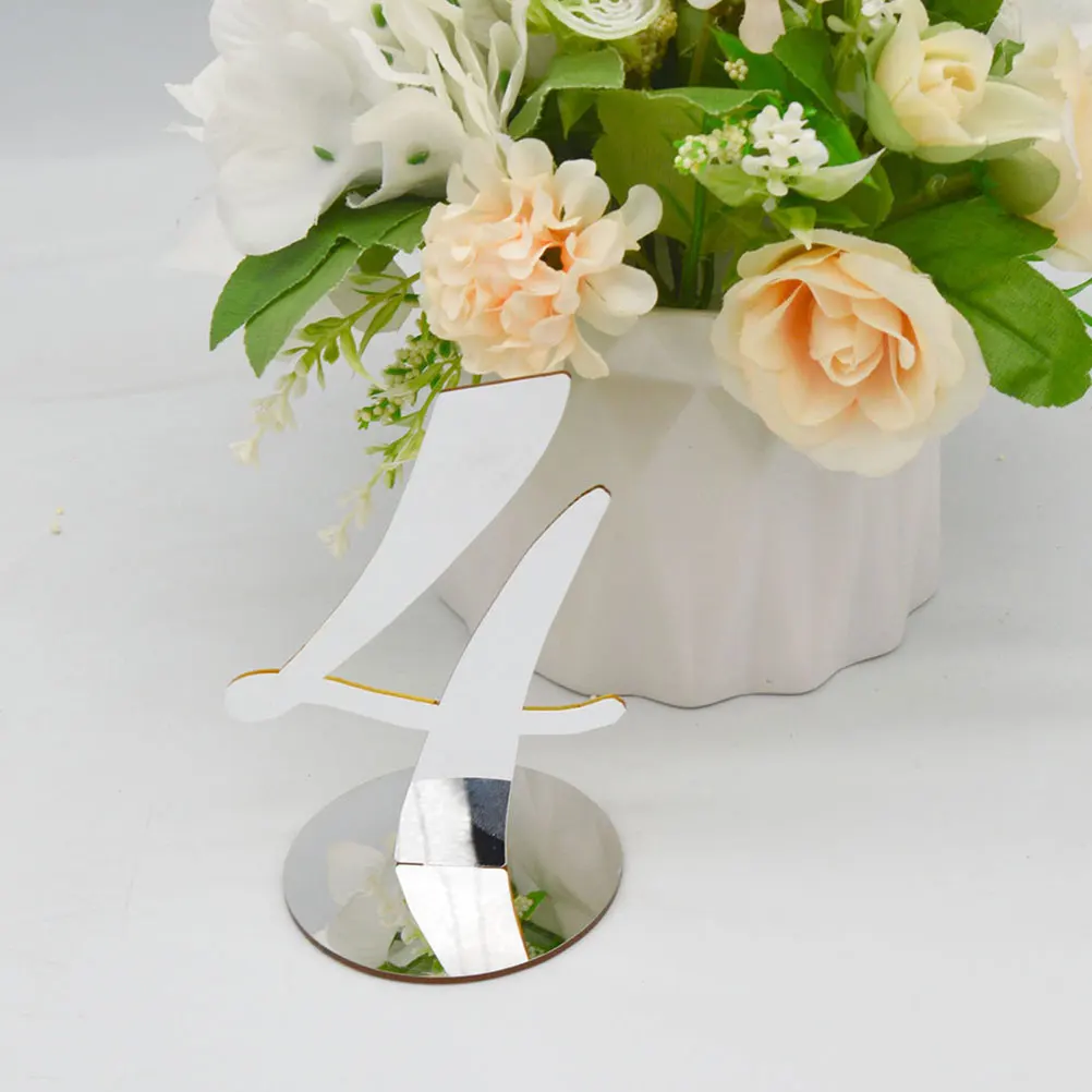 

10 Pcs Digital Seat Cards Silver 0 9 Acrylic Table Numbers for Wedding Party Restaurant Banquet Decor Reusable