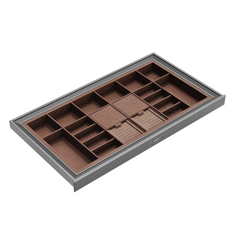 

Built-in leather jewelry box in wardrobe, aluminum alloy material pull-out type
