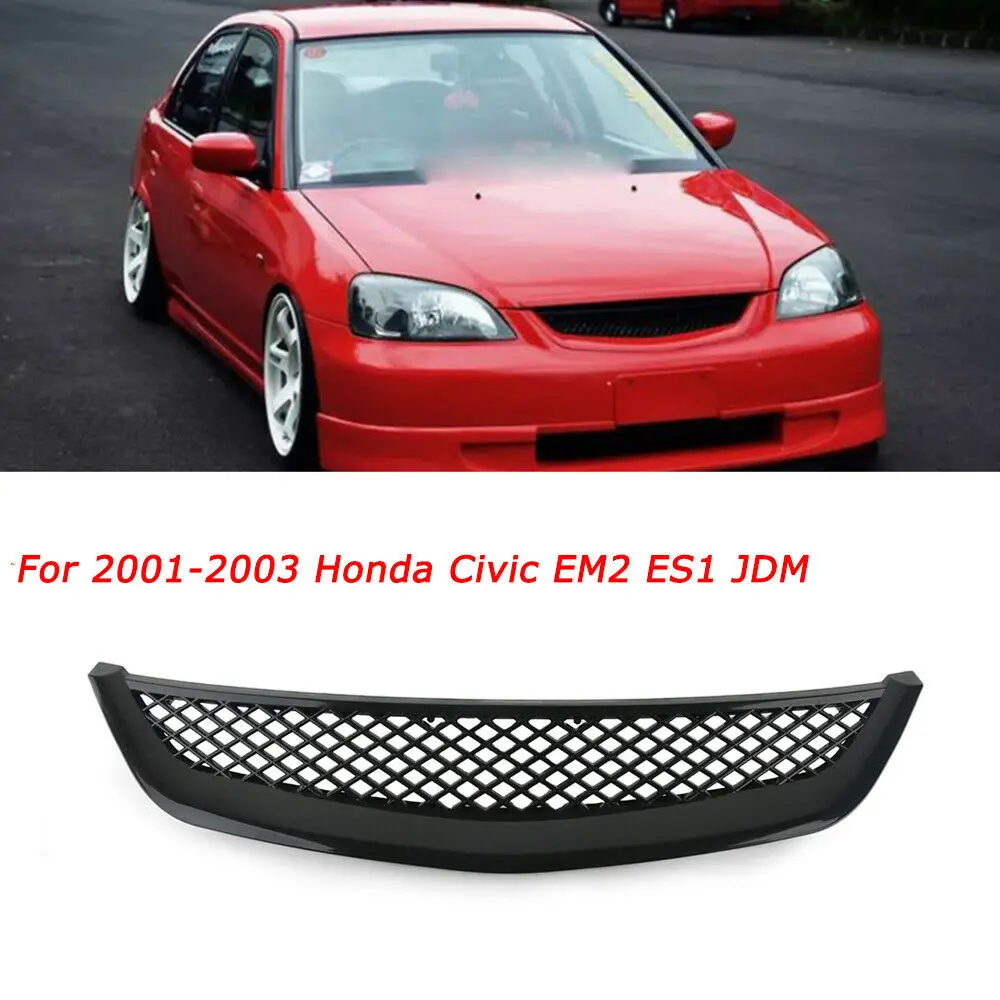 Car Gloss Black Mesh ABS Front Hood Grille Grill for JDM