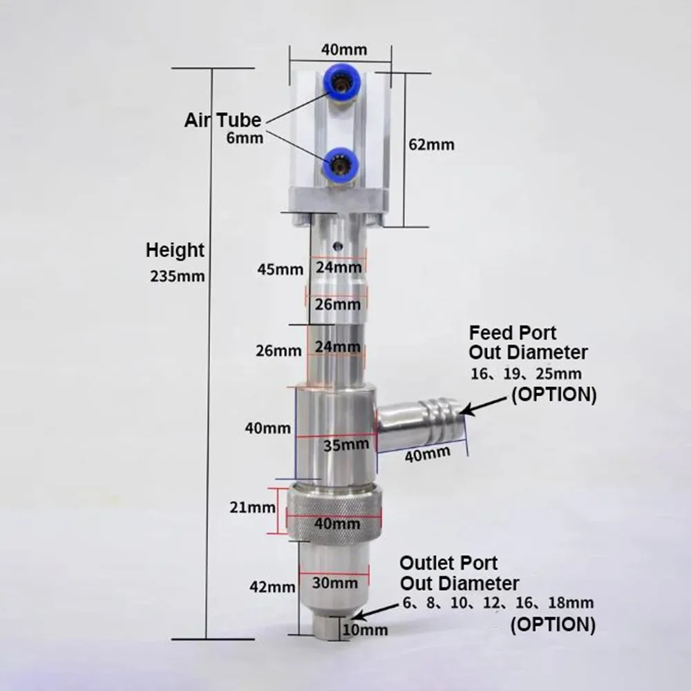 Machine Anti Drip Pneumatic Filling Head 304 Stainless Steel Filling Valve Discharge Nozzle Accessories of Liquid Paste Filling