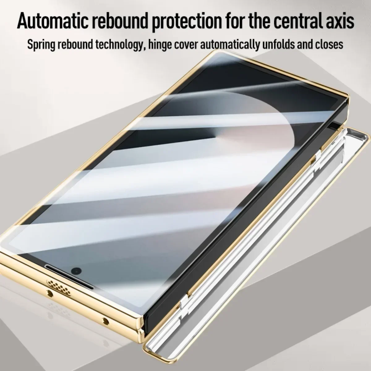 For Samsung Galaxy Z Fold 6 Case Ultra Thin Electroplated Leather Folding Hinge with Tempered Film Shockproof Cover Accessories