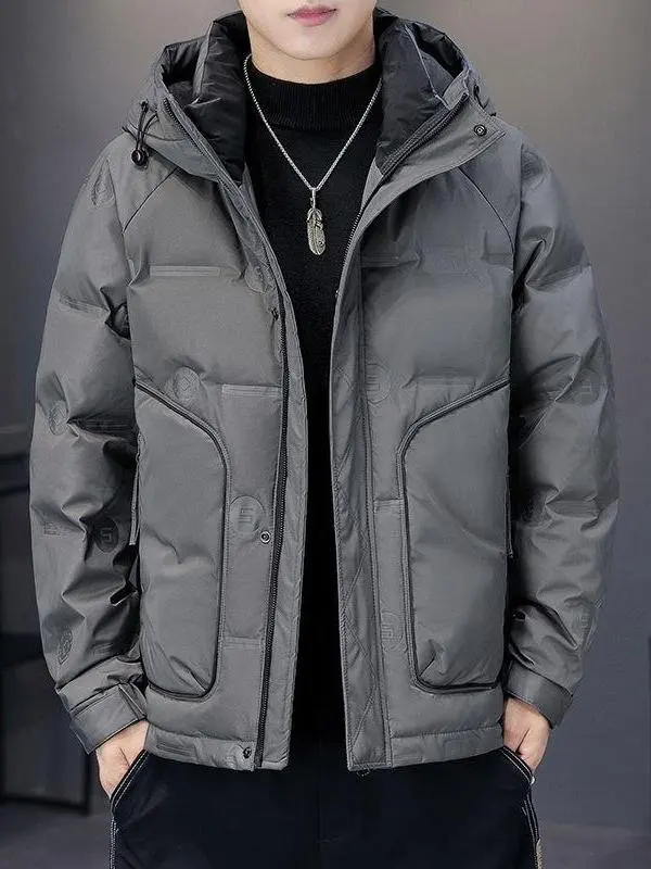 

Men's ort Puffer Jaet Winter Youth Sport Casual Warm Hooded Durable Outerwear Sli Men's High-end Coat