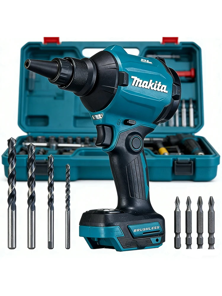 Makita 18V Werkzeugakku, 6,0Ah DAS180 Bürstenloser Luftgebläse Akku-Staubentfernungspistole mit Düse 18V Multifunktions-Staubentfernungsmaschine Aufblaswerkzeug