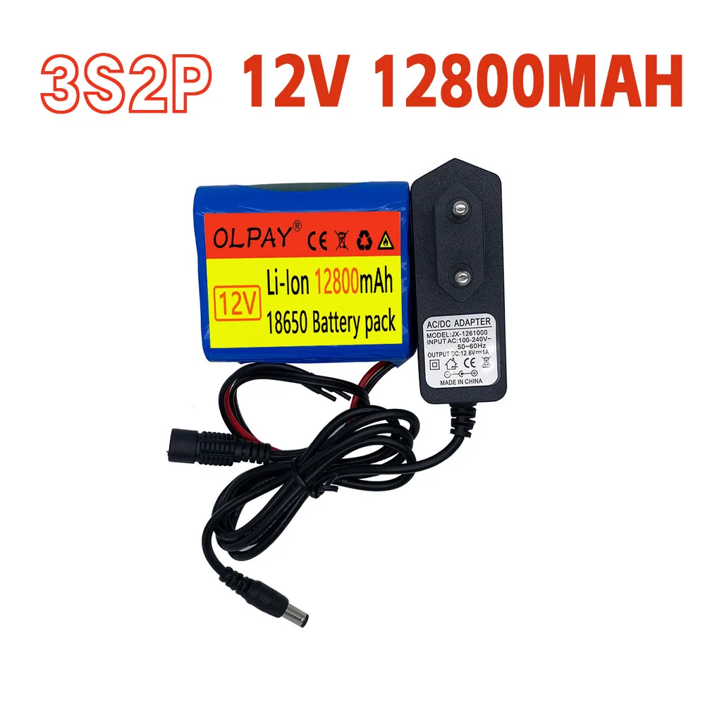 

12V 12800mAh battery 18650 Li-ion 50Ah Rechargeable batteries with BMS Lithium Battery packs Protection Board +12.6V Charger