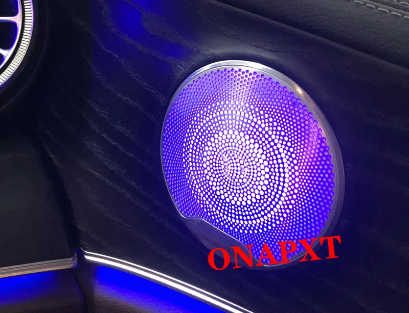 Decorative Ambient Light MB Two Styles Led Door Speaker Cover Metal Mediant Lamp For Benz C W205 GLC X253 E W213 Coupe W238