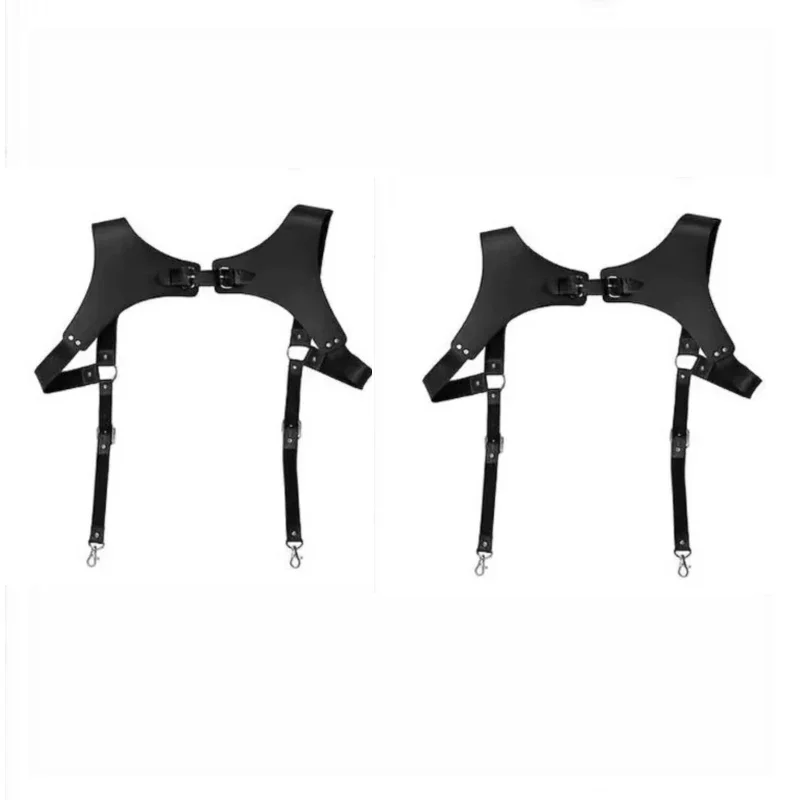 الرجال القرون الوسطى عصر النهضة جديد الحمالات الملابس الكتف اكسسوارات حزام تسخير الصدر PunkVintage الأقواس الجلدية