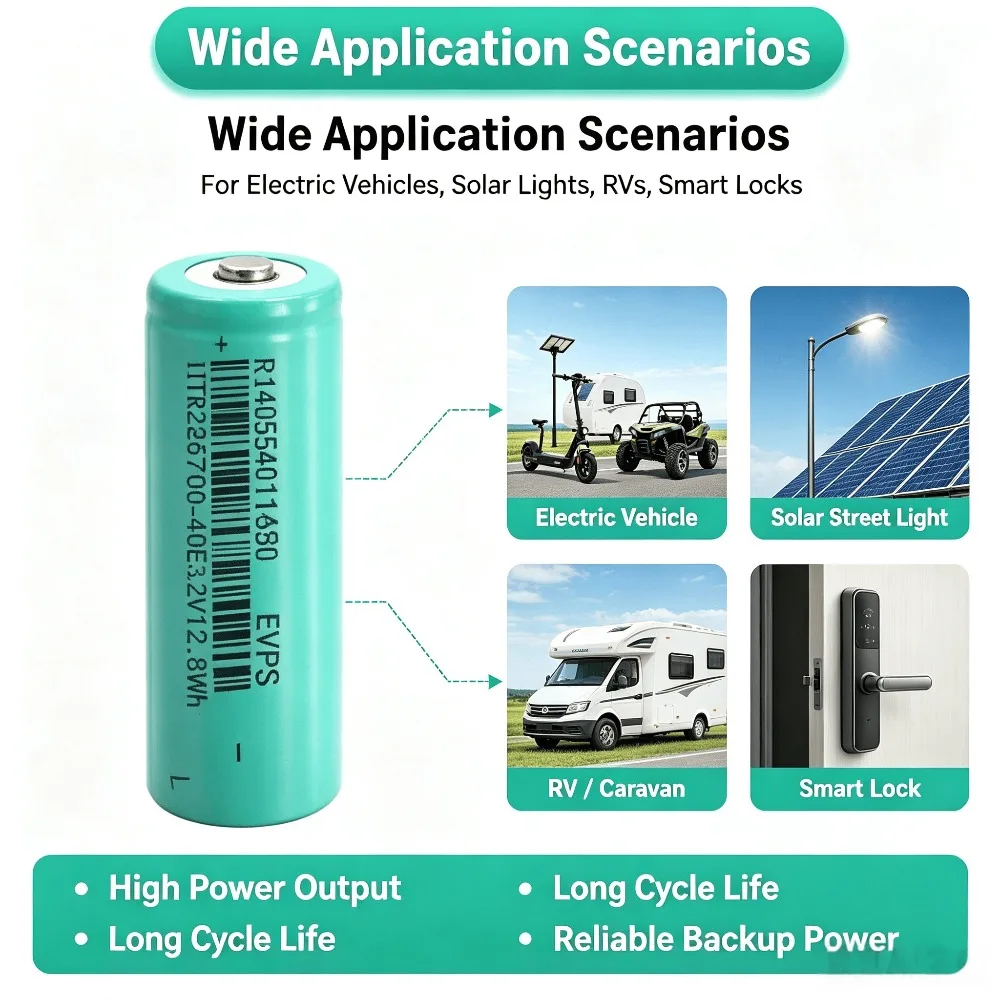 3-6PCS 26700 LiFePO4 Battery Cell 3.2V 4000mAh 5C Discharge 12.8Wh For Solar Street Light RV Electric Scooter Smart Lock