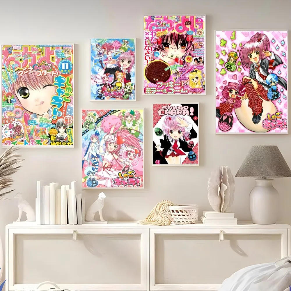 Shugo Chara Japan Anime  Poster Anime Posters Sticky Whitepaper Sticker DIY Room Bar Cafe Kawaii Room Decor