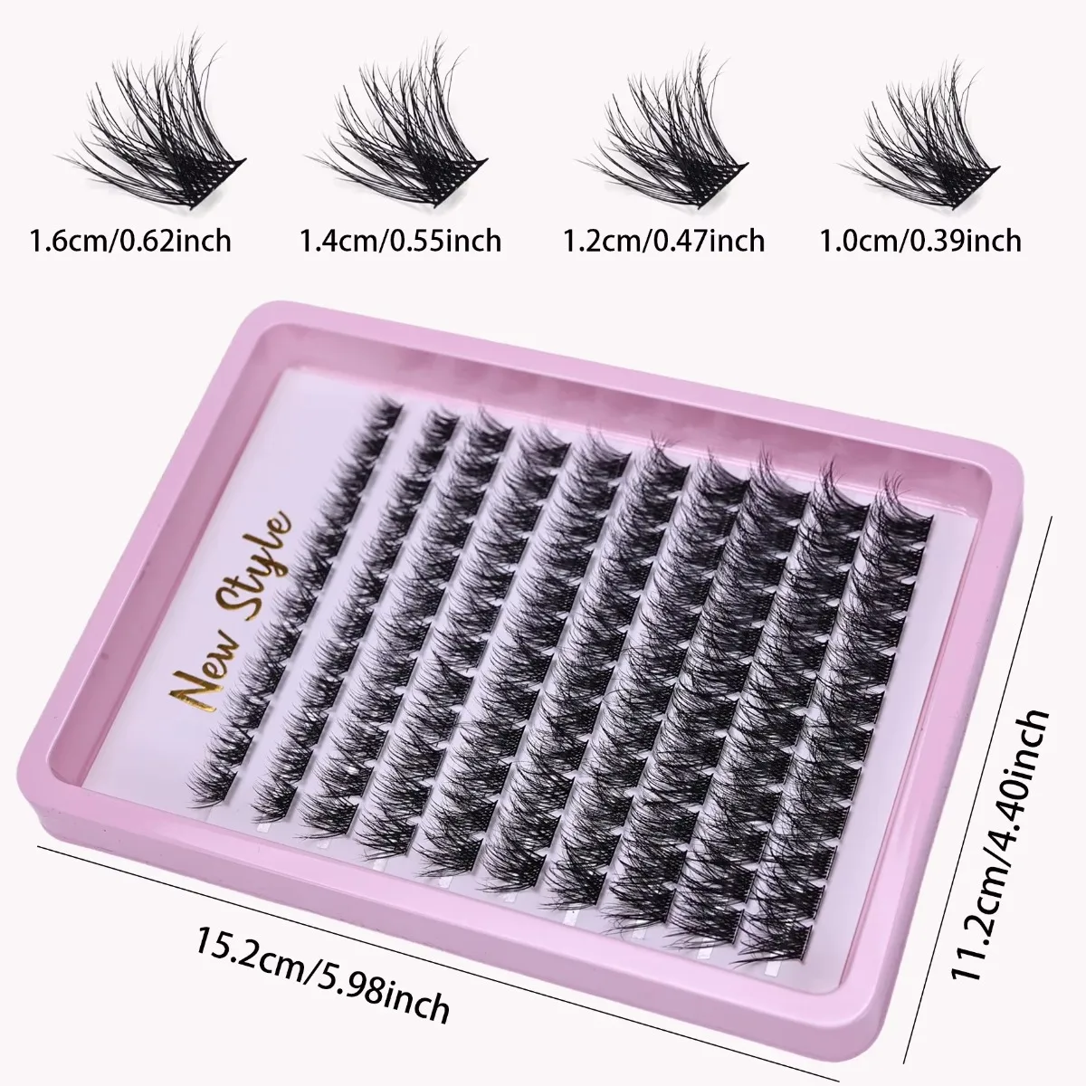 Weiche, flauschige D-Curl Cluster-Wimpern, 120 Stück, 10-16mm gemischte Wispy Einzelwimpern, wiederverwendbare Make-up-Tools für den täglichen Gebrauch – Detail 3