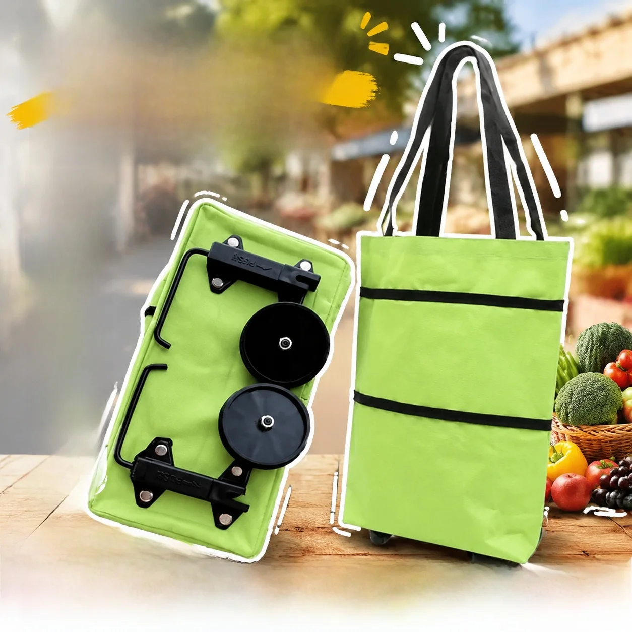 ポータブル折りたたみショッピングカート手引き野菜購入カート頑丈で耐久性のあるホイールハンドトロリーカートステンレス鋼ボディ