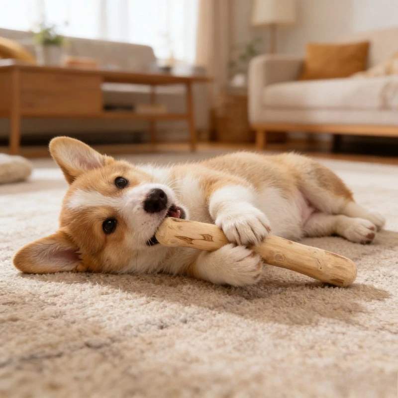 

Natural Coffee Wood Dog Chew Stick Durable Teething Toy Boredom Relief Bad Breath Reduction Dental Care Teeth Cleaning