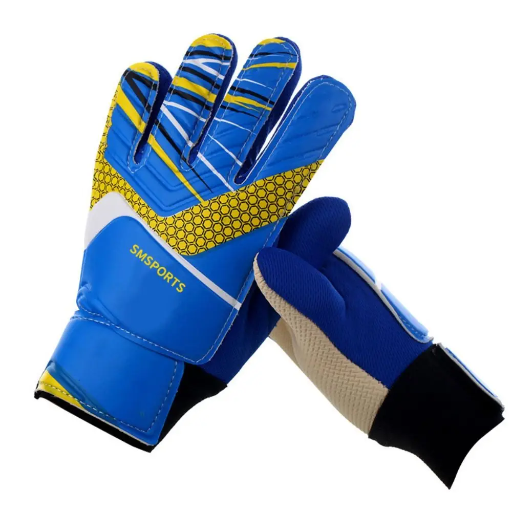 Latex Kid's Soccer Goalkeeper Gloves Thickened Soccer Goalie Football Gloves Full Finger Protection with Strong Grip