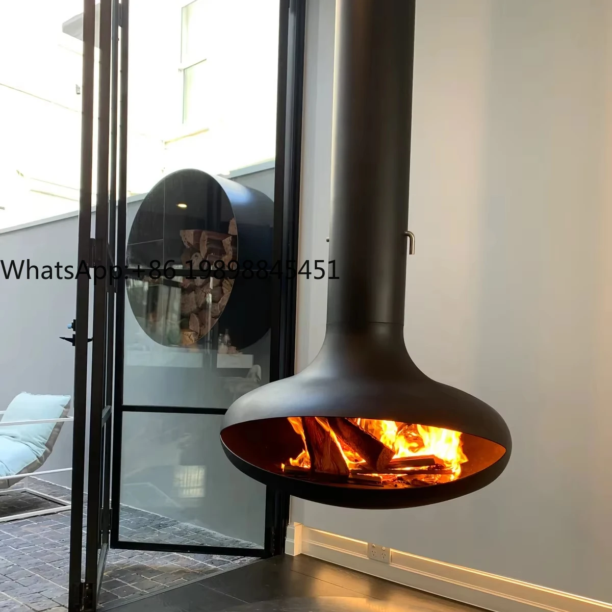 

Domestic Heating Ceiling-Mounted Hanging Fireplace Indoor Real Fire Suspended Fireplace Wood Burning Stove