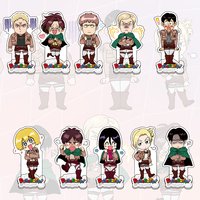 Hot Anime Attack of Tian Levi Ackerman Allen Yeager Keychain Pendant Role Playing Double Sided Acrylic Keychain KeyringJewelry