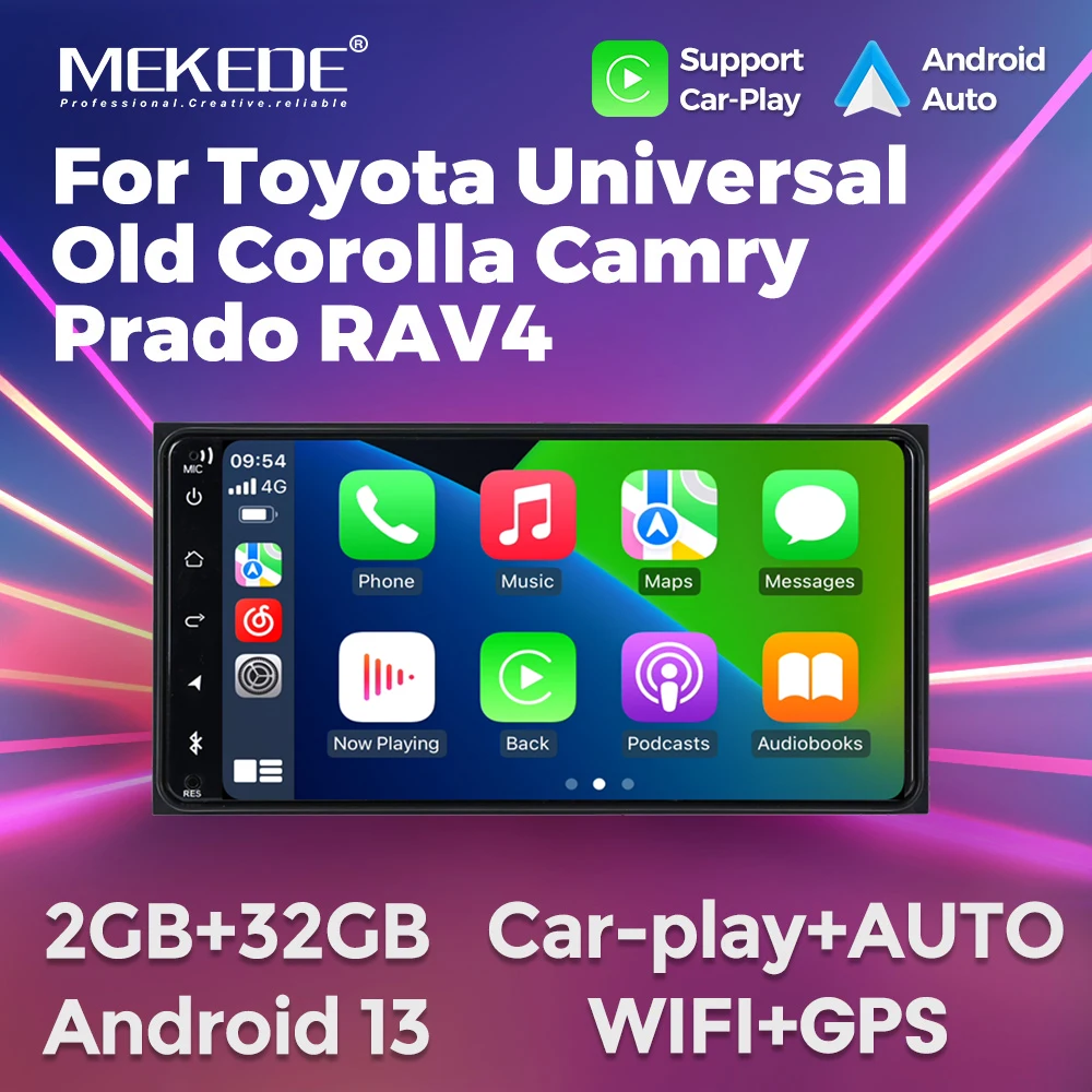 

Android 13 Carplay Android auto Car Radio for Toyota Corolla Camry Vios Crown RAV4 Universal multimedia player 2din DSP WIFI+CPS