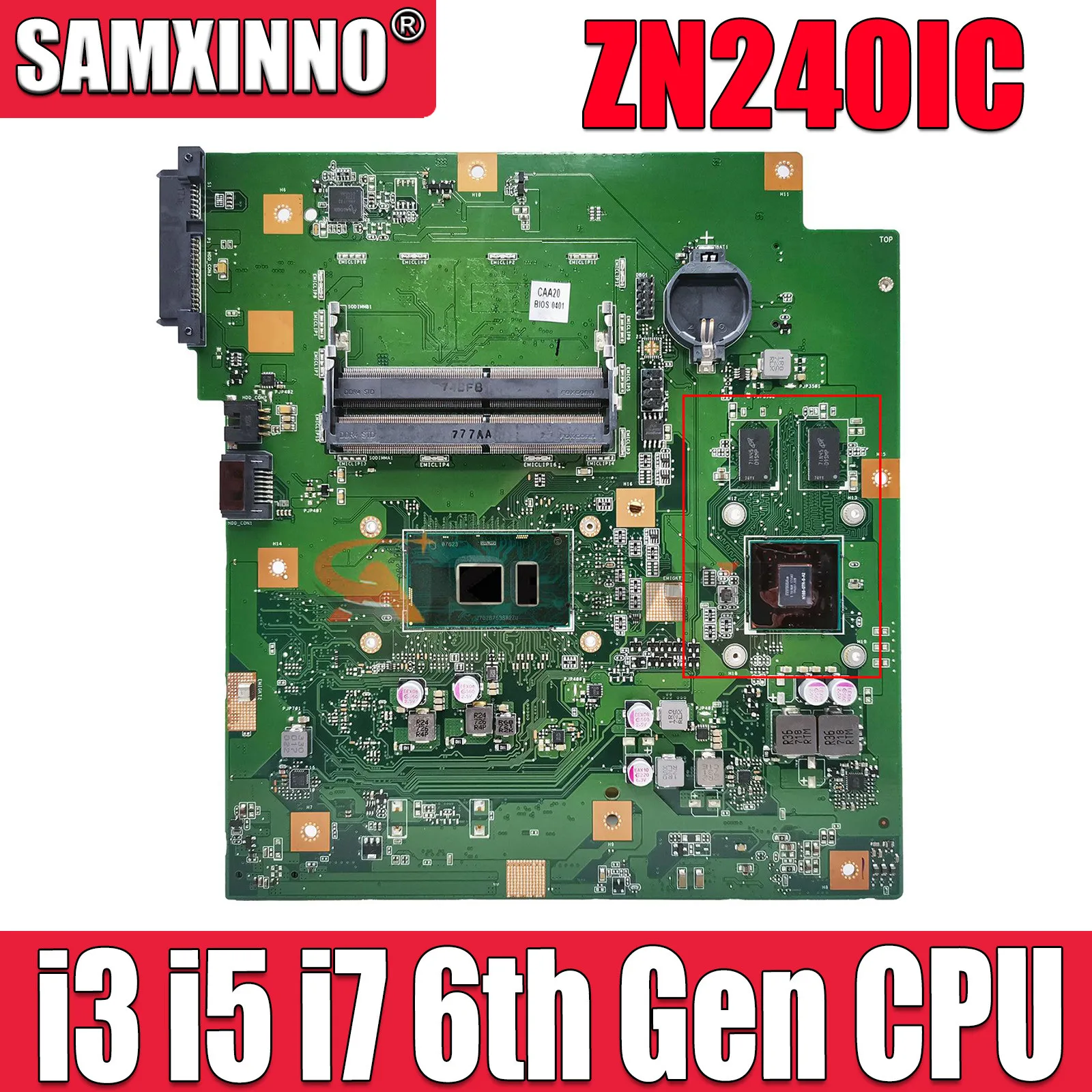 SAMXINNO ZN240IC Mainboard For ASUS Zen AiO ZN240I ZN240ICGK Motherboard all in one I3-6100 I5-6200U I7-6500U 940MX-2G CPU