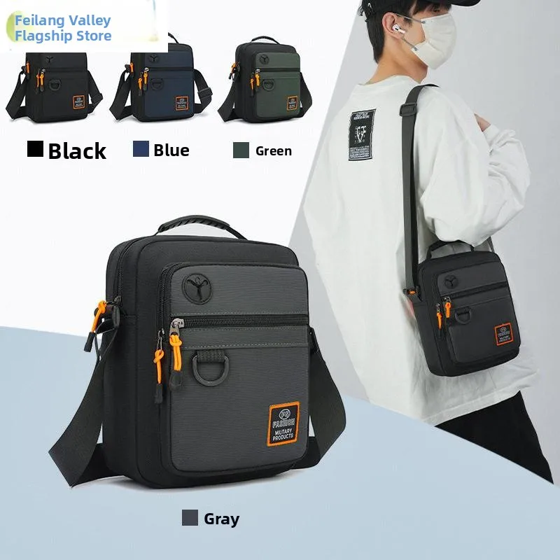 

Men's Casual Large Capacity Shoulder Bag Portable Multi-layer Handbag for Commuting And Leisure Fly Blue Valley Brand