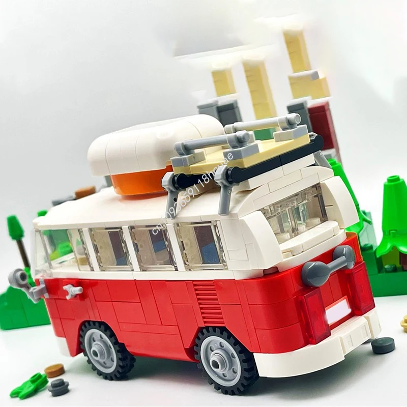 344 pièces MOC voiture du peuple T1 camping-car Van City Champions inspirant Architecture créative blocs de construction pour enfants cadeau de noël